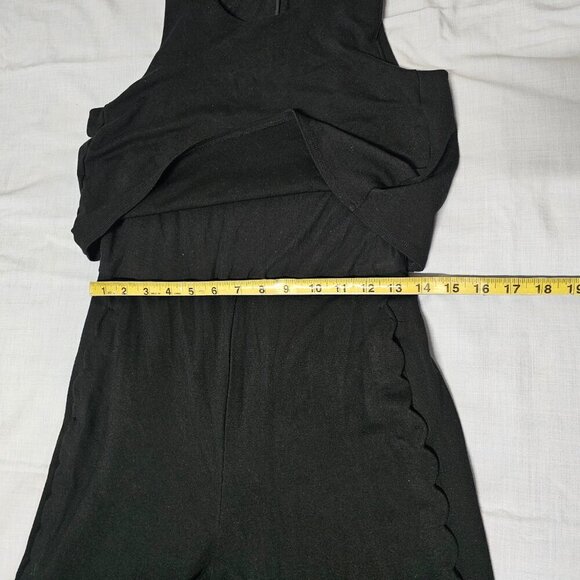 Anthropologie The Essential Freya Scalloped Layered Jumpsuit, Women Size 4 Black - Picture 14 of 15